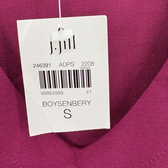 J. Jill Dress Small Purple Boysenberry Wearever Shift V Neck Career Pockets - Picture 3 of 8
